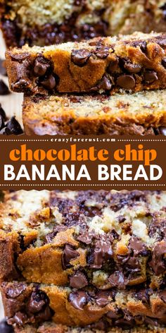 Start your day of love with the Best Chocolate Chip Banana Bread! This easy Valentine’s Day breakfast is bursting with tons of chocolate chips, perfectly moist, chocolatey, and irresistibly warm and gooey! Best Chocolate Chip Banana Bread, Chocolate Chip Banana Bread Recipe, Homemade Baked Bread, Peanut Butter Banana Bread, Banana Bread Muffins, Best Chocolate Chip, Easy Banana Bread Recipe, Chocolate Chip Banana, Recipes With Few Ingredients