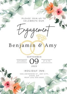 an elegant engagement party with flowers and leaves