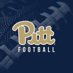 the pitt football logo is shown on a blue background