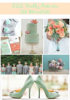 a collage of photos with different wedding colors