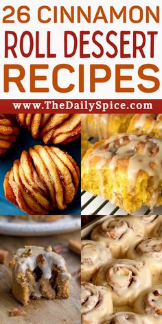 cinnamon roll dessert recipe with text overlay