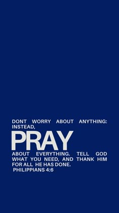 a blue background with the words pray on it