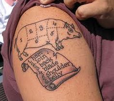 a man with a tattoo on his arm in front of an audience at a baseball game