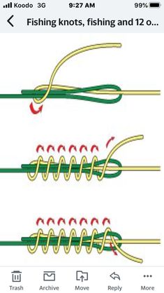 an image of fishing knots and how to use them on your iphone or ipod device