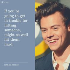 a man smiling and looking at the camera with a quote from harry potter on it