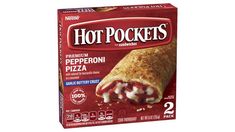 a box of hot pockets with pepperoni and cheese