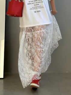 Lace Jacquard Transperant Skirt Women Summer New High Waist Sexy Casual Long Skirts 2024 Streetwear Long Lace Skirt Outfit, White Lace Skirt Outfit, Lace Skirt Outfit, 2024 Streetwear, Lace Long Skirt, Summer Slip Dress, Long Skirt Casual, White Maxi Skirt, Bodycon Outfits