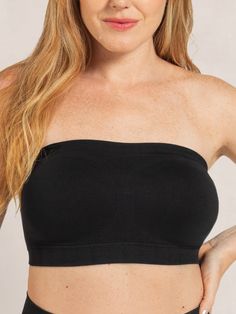 It’s time to ditch uncomfortable strapless bras you have to readjust all day. Meet the Truekind® Convertible Strapless Bandeau Bra, a seamless strapless style designed for all-day wireless support. Our breathable and stretchy fabric technology is designed for women of every body type, eliminating lines and creating a smooth fit. With stay-put silicone grip and soft side boning, feel confident and supported all day, every day. Wear your bandeau with any outfit, with the adjustable, removable straps. All-day, everyday comfort Breathable and stretchy new fabric technology Goodbye slipping, with anti-slip silicone grip Seamless design for a smooth fit Convertible straps for customizable support No wires, no problems. Wireless Strapless Bra, Bra Crafts, Tube Bra, Strapless Bras, Wireless Bras, Strapless Bralette, Strapless Bandeau, Bandeau Bra, Push Ups