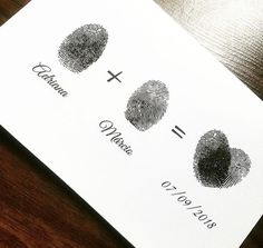 two fingerprints on a piece of white paper