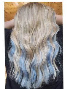 Pink Purple And Blue Hair Highlights, Blond With Color Peekaboo, Silver Hair With Peekaboo Color, Blonde With Blue Peekaboo, Mermaid Hair Color Peekaboo Blonde, Blue And Blonde Hair Peekaboo Highlights, Hair Color Ideas For Blondes For Summer, Purple Hair Color Ideas For Blondes, Peekaboo Highlights Blonde