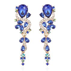 PRICES MAY VARY. ❤High Quality Material❤:The large sparkly statement earrings made from crystal,rhinestone and gold plated.they are nickle free,lead free,hypoallergenic and comfortable. ❤Long Royal Blue Rhinestone Bridal Teardrop Earrings Size❤: 2.5 inch X 0.7 inch X 6 g. ❤Unique Design❤:These big crystal statement chandelier earrings looks very gorgeous and sparkly.Unique sophisticated chandelier design can be matched with different outfits,complement different looks and make you stand out from Teardrop Chandelier, Statement Chandelier, Teardrop Bridal Earrings, Statement Earrings Wedding, Chandelier Design, Rhinestone Bridal, Drop Dangle Earrings, Earrings Long, Gorgeous Jewelry