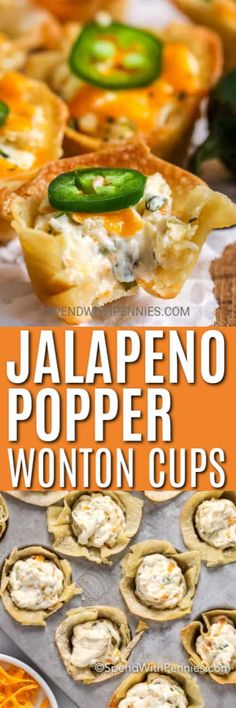 jalapeno popper wonton cups with the title overlay