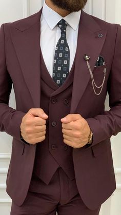 Suit Men Wedding Indian, Groom Attire Burgundy, 3 Piece Suit Men Wedding Indian, 3 Piece Suit Men Wedding, Wine Suit, Man Suit Photo, Best Wedding Suits For Men, 3 Piece Suit Men, Indian Wedding Suits Men