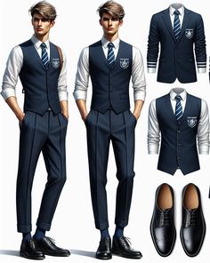 Nevermore Academy Uniform Male, Anime School Uniform Boys, Private School Uniforms Boys, School Uniform Fashion Men, Boys Uniform School Outfits, Magic School Uniform Design, School Uniform Outfits Men, Royal School Uniform