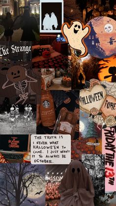 a collage of halloween related items and pictures