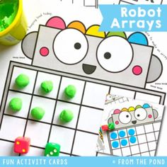 Multiplication With Arrays | Robot Activity Mats by From the Pond Robot Activity, Learn Multiplication, Place Value Game, Robot Game, Robot Theme, Addition And Subtraction Worksheets