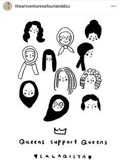 the queen's support queens logo is shown in black and white, with an image of