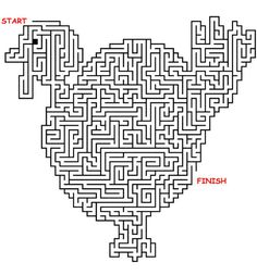 a black and white maze with the word finish on it, as well as an image of