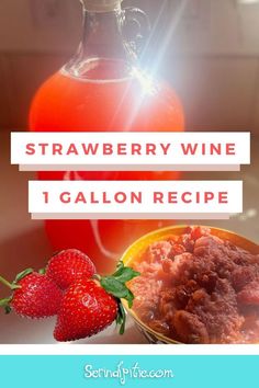 Half packet yeast
4lb frozen strawberries
1/4 cup golden raisins
1.73-2  lbs of sugar
1 airlock
1 gallon carboy
Sanitizing liquid Small Batch Wine Recipes, Homemade Strawberry Wine, Wine Making For Beginners, Strawberry Wine Recipe, Homemade Wine Recipes Easy, Sweet Wine Recipes, Tomato Wine Recipe, Easy Wine Recipes