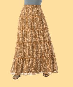 A must have skirt for every boho girl's wardrobe! Our lightweight, cheetah tiered maxi skirt features an elastic waist and tiered hemline. Pair it with sandals and a tee or dress it up with heels for a night out. Runs small- Please go up two size for comfort fitting. 40inch length full lined Hand-wash Tiered Maxi Skirt, Boho Girl, Girls Wardrobe, Go Up, Maxi Skirt, Night Out, Elastic Waist, Hand Wash, Elastic