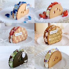 there are many small cakes made to look like animals