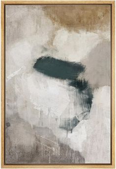 an abstract painting with white and brown colors