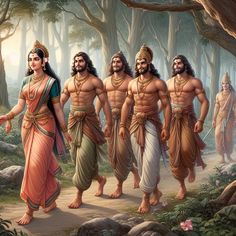 the five avatars of lord rama are depicted in this painting