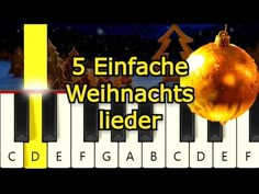 a piano keyboard with the words 5 finfache weinhachts leder