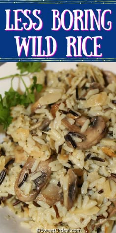 The simplicity of boxed rice with the added sauteed mushrooms and almonds. Rice Recipes Side, Wild Rice Recipes, White Rice Recipes, Wild Rice Casserole, Rice Side Dish Recipes, Cooking Wild Rice, Vegan Potato Salads, Rice Side