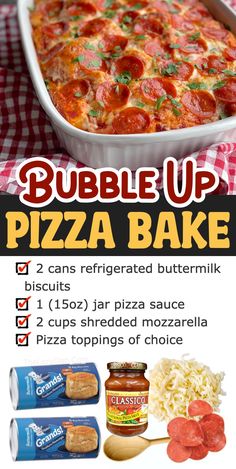 bubble up pizza bake recipe with instructions