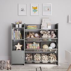 a child's room with toys and bookshelves