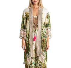 Tropical Paradise Open Cape | La Moda Clothings Women's Open Cape Kimono Online, Cape Outfit, Oversized Pullover Sweaters, Cape Tops, Womens Poncho, San Paolo, Jacket Cape, Kimono Duster, Long Trench