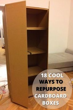 Cardboard Furniture How To Make, Cardboard Repurpose, Repurpose Cardboard Boxes, Cardboard Wardrobe, Upcycle Boxes, Reuse Cardboard Boxes, Repurposed Cardboard, Cardboard Box Storage, Box Upcycle