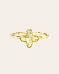 Beautifully handcrafted 14k solid gold milgrain textured clover ring. Uber chic and timeless, wear it solo or stacked, this custom ring is a must have. Size of Clover: Approx. 9mm(W) by 9 mm(H) 14k Solid Gold Standard Production: 7-12 business days Rush Order Production: 5-8 business days Shipping: Select shipping method at checkout. Shipped from our L.A. Studio. This item is Final Sale. See here for details. Clover Ring, Custom Ring, Ring Sale, Multi Stone Ring, Personalized Necklace, Unique Charms, Custom Rings, Ring Bracelet, Stone Rings