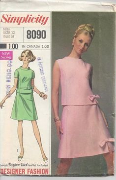 1960s Blouse, Skirt Bow, Bust Dress, Retro Sewing Patterns, Mode Editorials