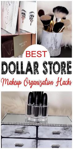 Dollar Store Hacks! BEST Dollar Store makeup organization hacks! DIY craft projects to organize your makeup & beauty supplies - lip gloss, eyeshadow palette, makeup brushes & more. Drawers, counter space, bedroom, bathroom & more. Great vanity ideas for storage and makeup organizer for tidy spaces. DIY makeup organization that everyone will love & want. DIY makeup storage Dollar Stores & Dollar Tree makeup organization. Try these budget friendly DIY Dollar Store crafts to organize your makeup Diy Makeup Palette, Dollar Tree Makeup, Diy Makeup Organizer, Makeup Palette Organization, Organization Hacks Diy, Palette Organizer, Diy Makeup Vanity