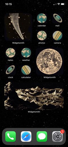 an iphone screen showing the different planets and their names on it's display area