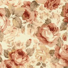 an old fashioned wallpaper with roses on it