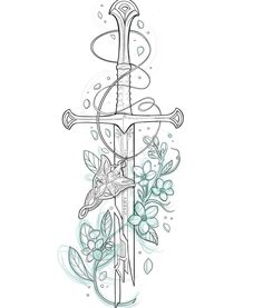 Fantasy Tattoo Designs Drawings, Lotr Evenstar Tattoo, Narsil And Evenstar Tattoo, Aragorn And Arwen Tattoo, Lotr Tattoo Women, Evenstar Drawing, Matching Lord Of The Rings Tattoo, Narsil Tattoo Lord Of The Rings, Lotr Narsil Drawing