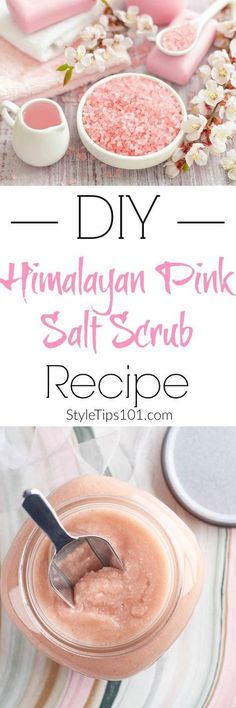 DIY Himalayan Pink Salt Scrub. Make this DIY scrub for smooth skin. Scrubs are great for the skin care. Check out our website at www.theherbox.com to preorder a subscription of HER box. HER box is a monthly period subscription catered to you. We aim to relieve you from the stress and discomfort that arises from your period. Finally a subscription service you actually need. Pink Salt Scrub, Feet Scrub, Himalayan Salt Scrub, Salt Scrub Diy, Salt Scrub Recipe