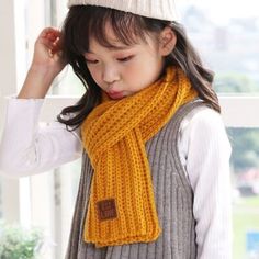 Trendy Fashion Solid Color Scarf - Baby Ear Warmer Scarves Woolen Knitted Children Neck Wrap, Women's Scarves Wraps Scarf Kids, Childrens Scarf, Winter Knit Scarf, Fall Scarf, Baby Scarf, Small Scarf, Scarf Material, Kids Scarf, Ear Warmer