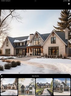 an image of a large house in the snow with lots of windows and doors on it