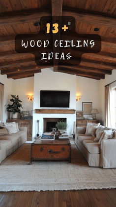 a living room filled with furniture and a flat screen tv on top of a fireplace