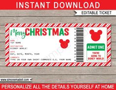 printable mickey mouse christmas ticket