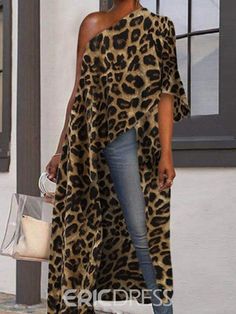 Buy Blouse, Leopard Print Outfits, Half Sleeve Tops, Summer Blouses, Print Top, Look Fashion, T Shirt Top, Sliders