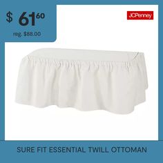 a white bed skirt with the price tag for $ 6 00 and it is on sale