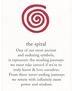 the spiral poem is shown in red and white