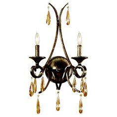 a chandelier with three lights hanging from it's center and two arms