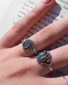 Witchy rings crystals whimsical whimsigoth jewelry Whimsigoth Trinkets, Witchy Rings Aesthetic, Whimsigoth Gifts, Whimsigoth Rings, Crystal Rings Aesthetic, Whimsigoth Accessories, Whimsical Rings, Witchy Rings