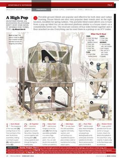 an image of a magazine page with instructions on how to build a tree stand